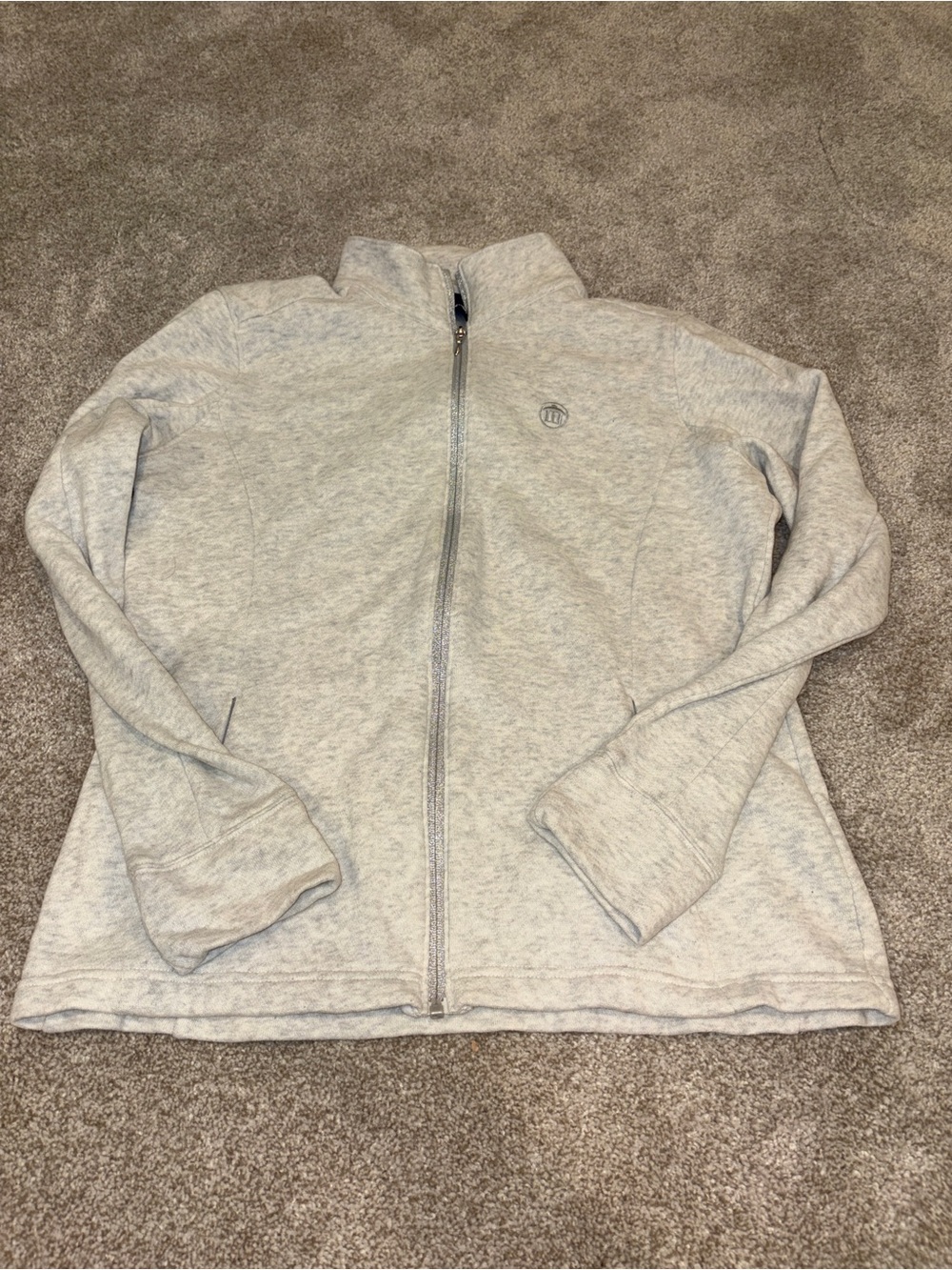 Full-Zip Teddy Jacket in Light Gray